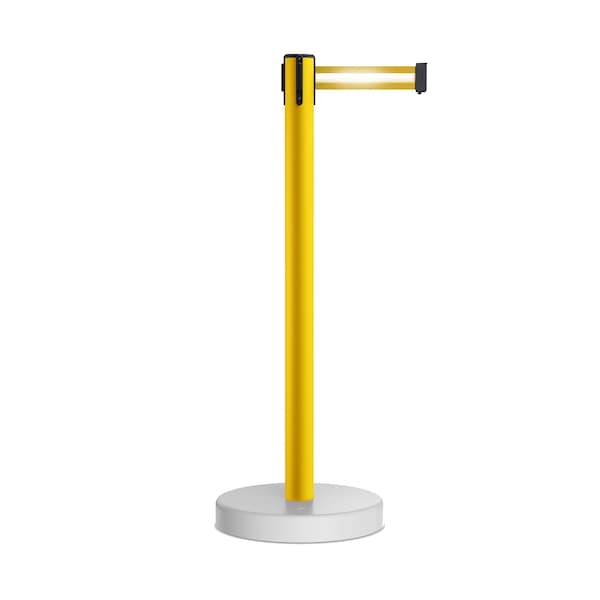Montour Line Stanchion Belt Barrier WaterFillable Base Yellow Post 7.5ftY Ref. Belt P400WF-YW-YRH-75 - main